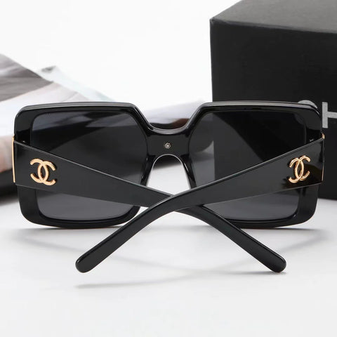 8-color fashion double C stripe printing temple polarized sunglasses