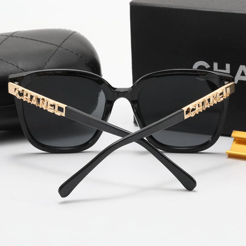 5 Colors Simple Double C Hollow Large Letter Polarized Sunglasses