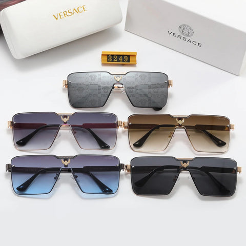 5 color fashion V letter label square inner frame polarizing sunglasses