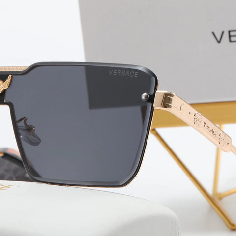 5 color fashion V letter label square inner frame polarizing sunglasses