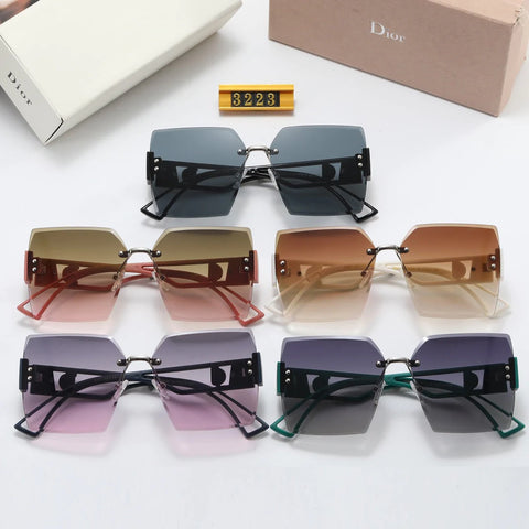 5 Colors Fashionable Rimless Nylon Lens CD Temple Polarized Sunglasses