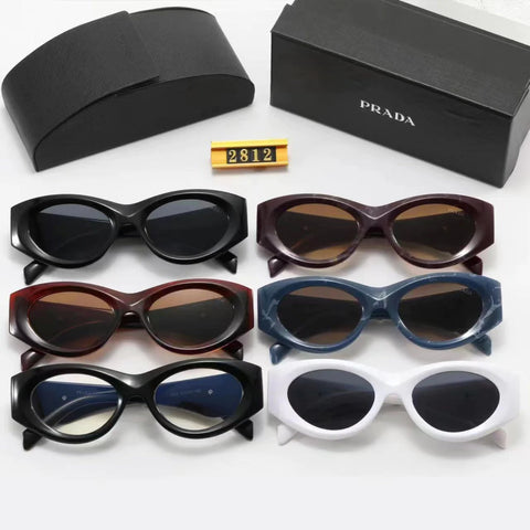 6-color fashion PA triangle print temple polarized sunglasses