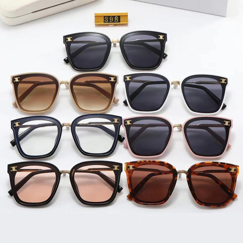 7-color stylish CE letter metal temple polarized sunglasses