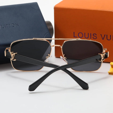 5 color stylish double bridge frame letter inlaid polarized sunglasses