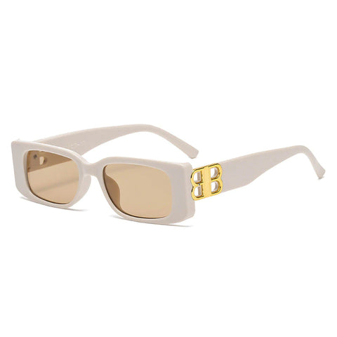 6 color fashion B-shaped small frame square polarized sunglasses