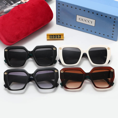 4 Colors Fashion Double G Striped Frame Sunglasses