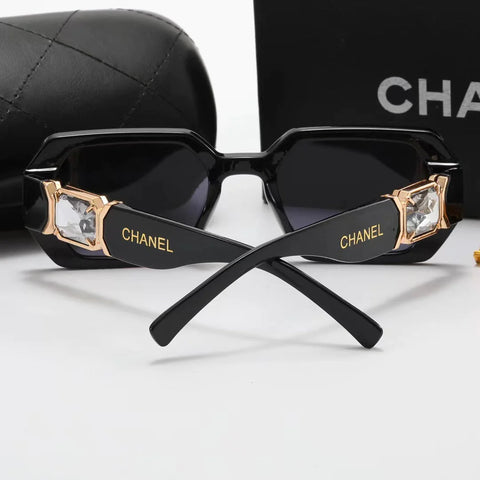 7-color fashion double C rhinestone temple polarized sunglasses