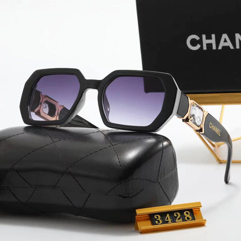 7-color fashion double C rhinestone temple polarized sunglasses