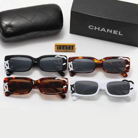 4-color fashion double C square frame polarized sunglasses