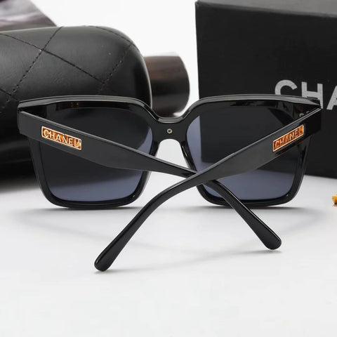 8-color fashion double C square letter printing temple polarized sunglasses