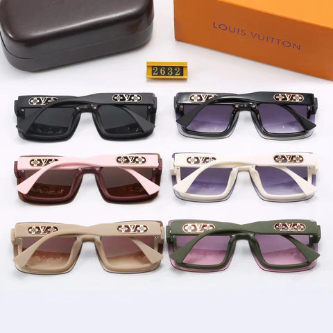 6-color fashion four-leaf clover hollow letter temple sunglasses