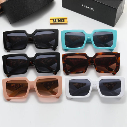 6 Colors Fashion Triangle Letter Leopard Print Temple Polarized Sunglasses