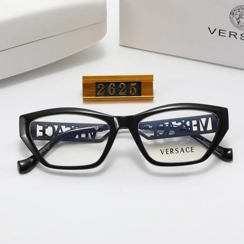 6 color simple hollow letter temple flat glasses