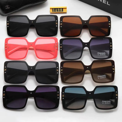 8-color fashion double C stripe printing temple polarized sunglasses