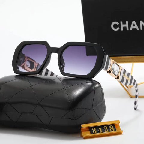 7-color fashion double C rhinestone temple polarized sunglasses