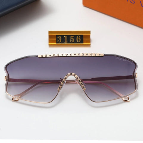 5 Color Fashionable Frameless One-Piece Printed Polarized Sunglasses