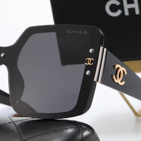 8-color fashion double C stripe printing temple polarized sunglasses