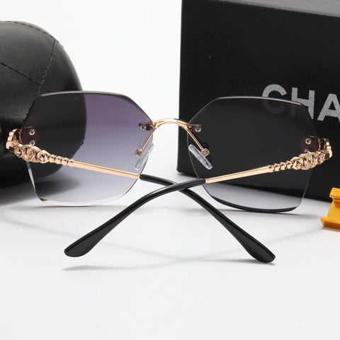 6 Colors Fashion Frameless Rhinestone Flower Polarized Sunglasses