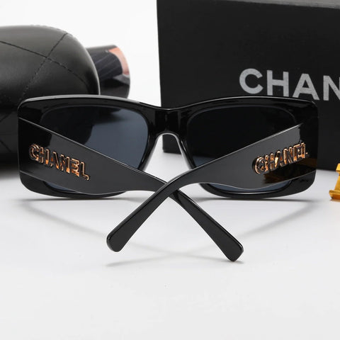 4 color fashion double C print frame polarized sunglasses