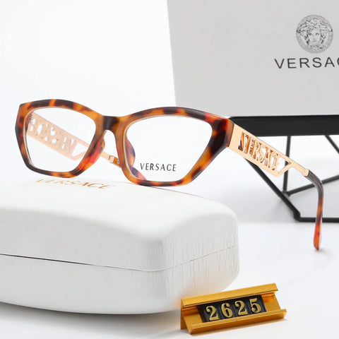 6 color simple hollow letter temple flat glasses