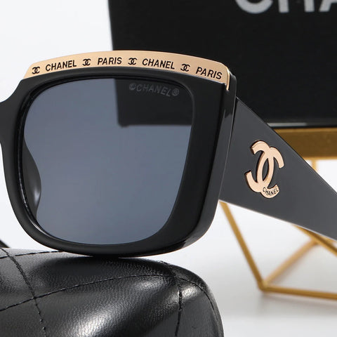 4 color fashion double C letter eyebrow polarized sunglasses