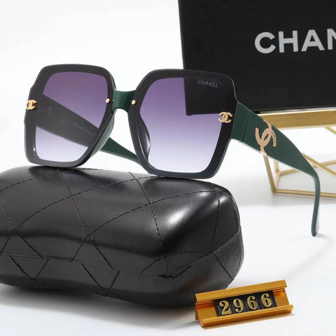 4-color fashion double C uppercase letter LOGO temple polarized sunglasses