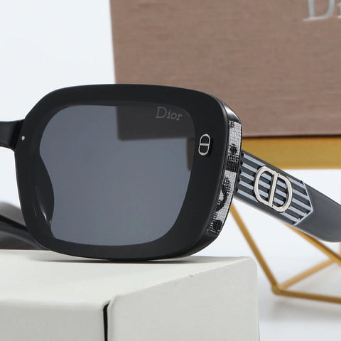 4 colors luxury square CD double circle lens polarized sunglasses