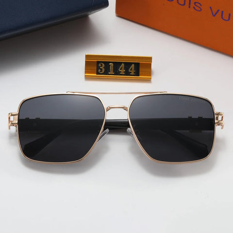 5 color stylish double bridge frame letter inlaid polarized sunglasses