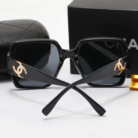 4-color fashion double C uppercase letter LOGO temple polarized sunglasses