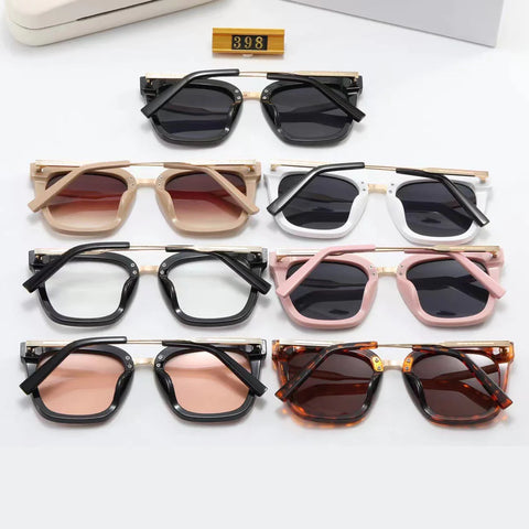 7-color stylish CE letter metal temple polarized sunglasses